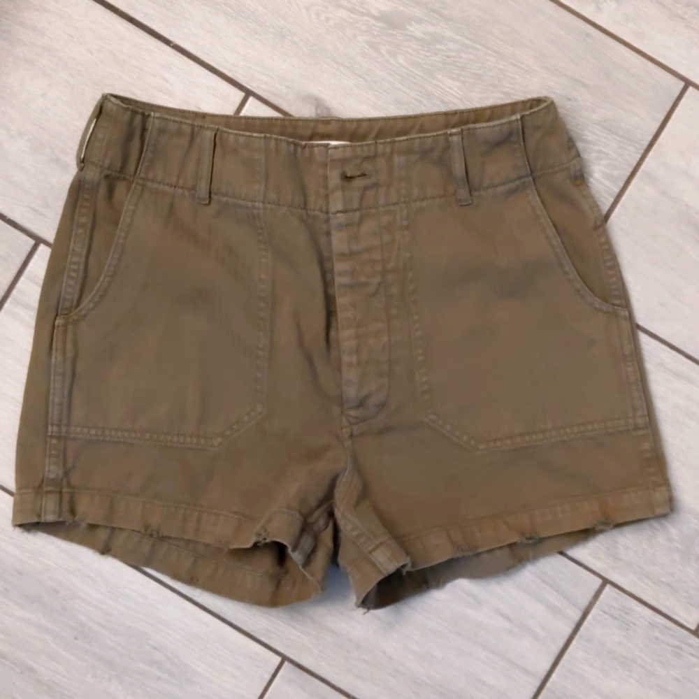 Re/Done olive green shorts